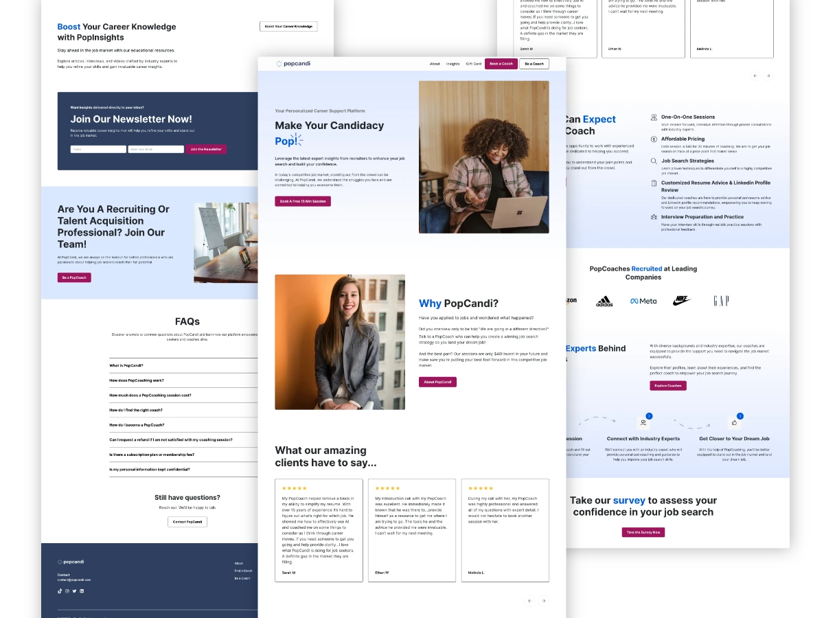popcandi portfolio mockup web design and development